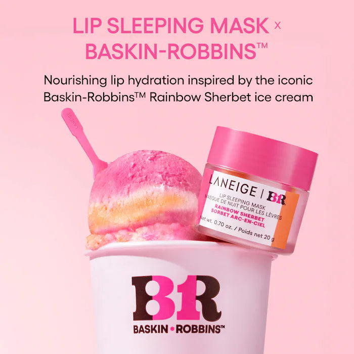 LANEIGE - Baskin Robbins Rainbow Sherbet
Lip Sleeping Mask Intense Hydration with Vitamin C