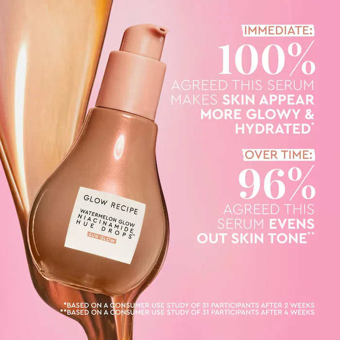 GLOW RECIPE - Watermelon Glow Niacinamide Hue Drops Sun Glow Serum
