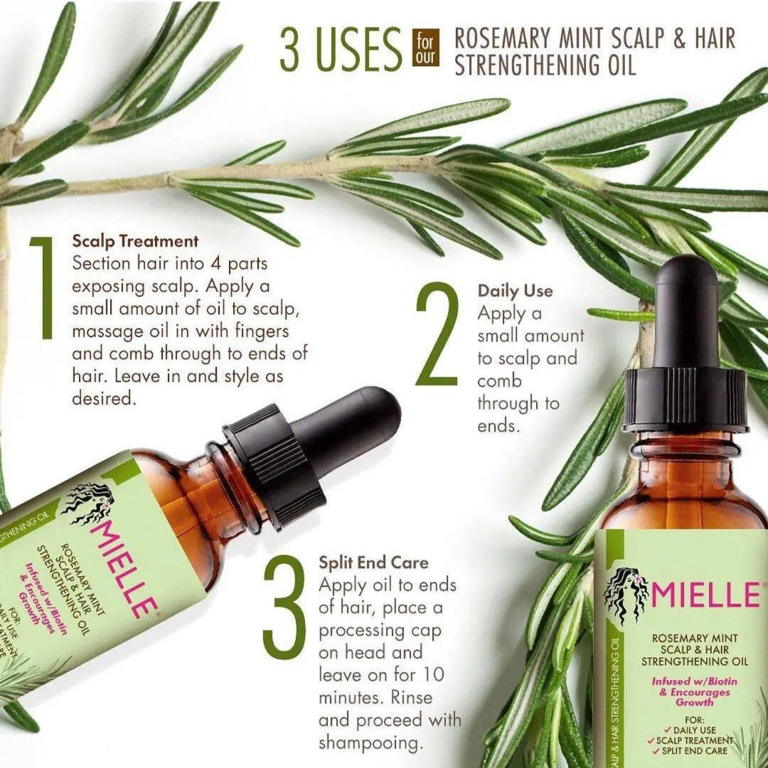 MIELLE - Rosemary Mint Scalp & Hair Strengthening Oil