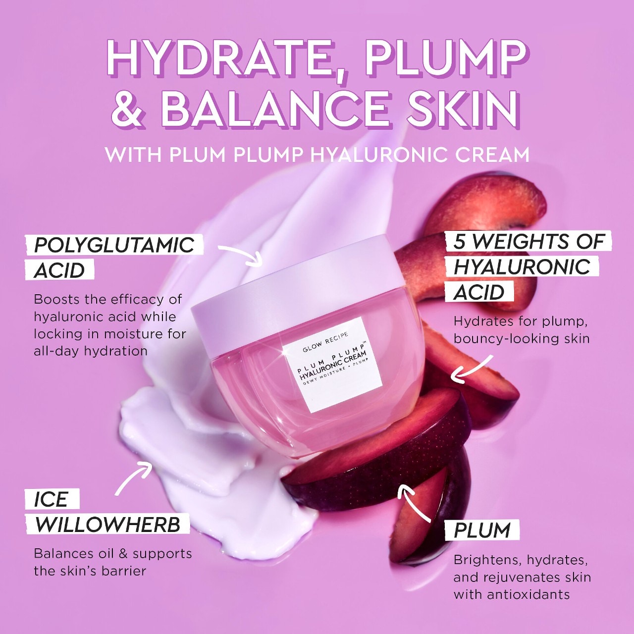 GLOW RECIPE - Plum Plump Refillable Hyaluronic Acid Moisturizer