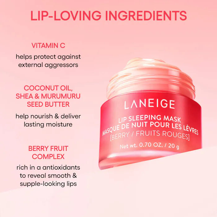 LANEIGE - Baskin Robbins Rainbow Sherbet 
Lip Sleeping Mask Intense Hydration with Vitamin C