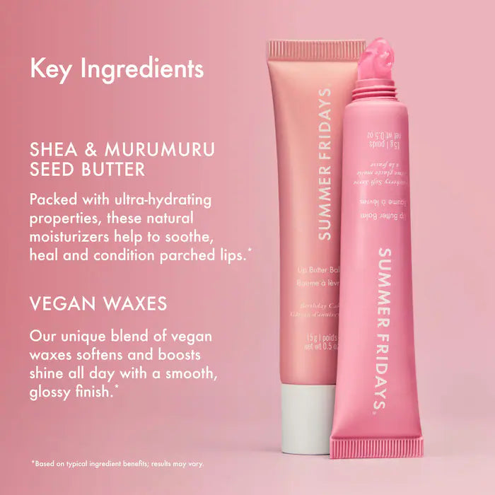 Summer Fridays - Sweet Pink Duo with Birthday Cake + Strawberry Soft Serve Lip Butter Balm