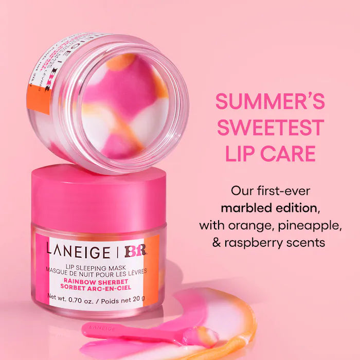 LANEIGE - Baskin Robbins Rainbow Sherbet 
Lip Sleeping Mask Intense Hydration with Vitamin C