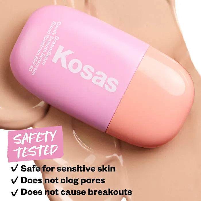 KOSAS - DreamBeam Silicone-Free Mineral Sunscreen SPF 40 with Ceramides and Peptides